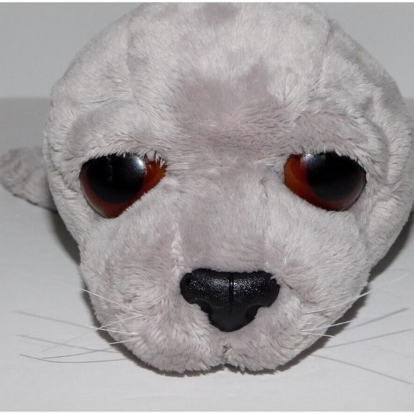 Russ Berrie Lil Peepers Gray Harp Seal BILLOW 11" plush stuffed Big Eyes 96514 - Picture 7 of 7